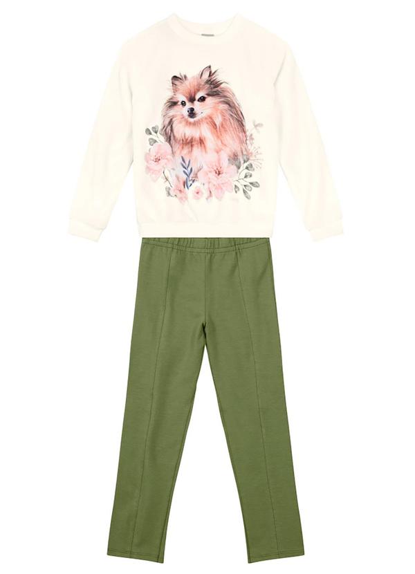 Brandili Mundi - Conjunto Infantil Menina de Gatinho Bege