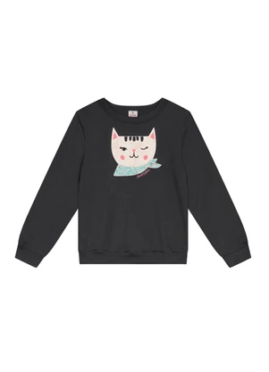 Brandili - Conjunto Infantil Menina de Gatinho Cinza - BRANDILI