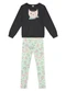 Brandili - Conjunto Infantil Menina de Gatinho Rosa - variação: Cinza
