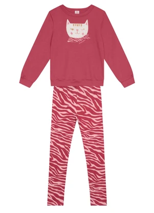Brandili - Conjunto Infantil Menina de Gatinho Rosa - BRANDILI
