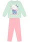 Brandili - Conjunto Infantil Menina de Gatinho Amarelo - variação: Verde
