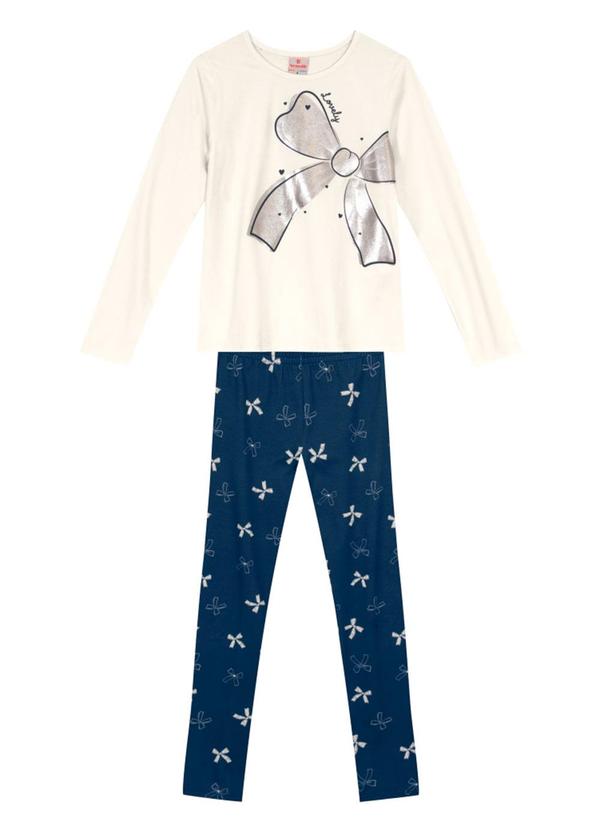 Brandili - Conjunto Infantil Menina de Lacinho Bege