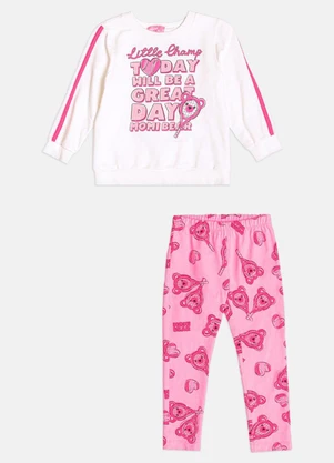 Momi - Conjunto Infantil Menina de Moletom com Strass - MOMI