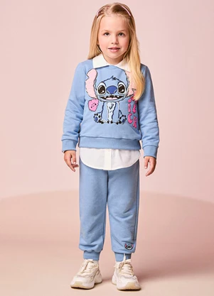 Momi - Conjunto Infantil Menina de Moletom do Stitch - MOMI