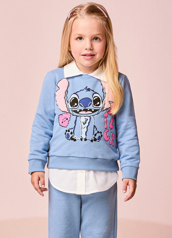 Momi - Conjunto Infantil Menina de Moletom do Stitch