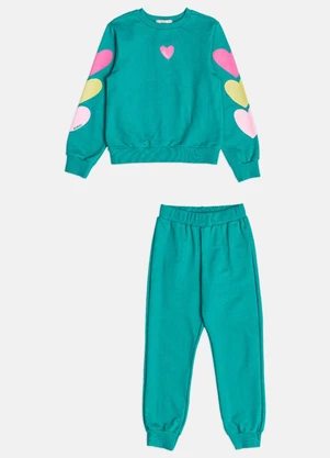 Bimbi - Conjunto Infantil Menina de Moletom Verde Verde - BIMBI