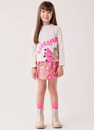 Bimbi - Conjunto Infantil Menina de Onça Rosa - BIMBI