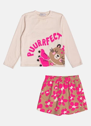 Bimbi - Conjunto Infantil Menina de Onça Rosa - BIMBI