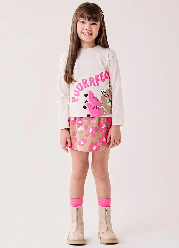 Bimbi - Conjunto Infantil Menina de Onça Rosa