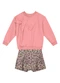 Brandili Mundi - Conjunto Infantil Menina de Oncinha Preto - variação: Rosa
