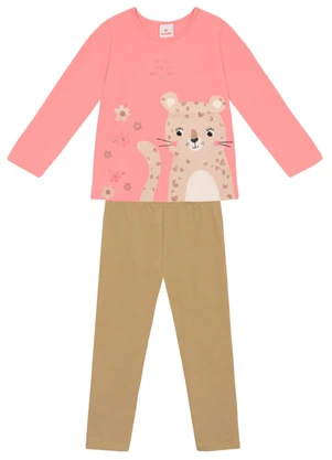 Brandili - Conjunto Infantil Menina de Oncinha Rosa - BRANDILI