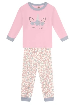 Brandili - Conjunto Infantil Menina de Unicórnio Rosa - BRANDILI