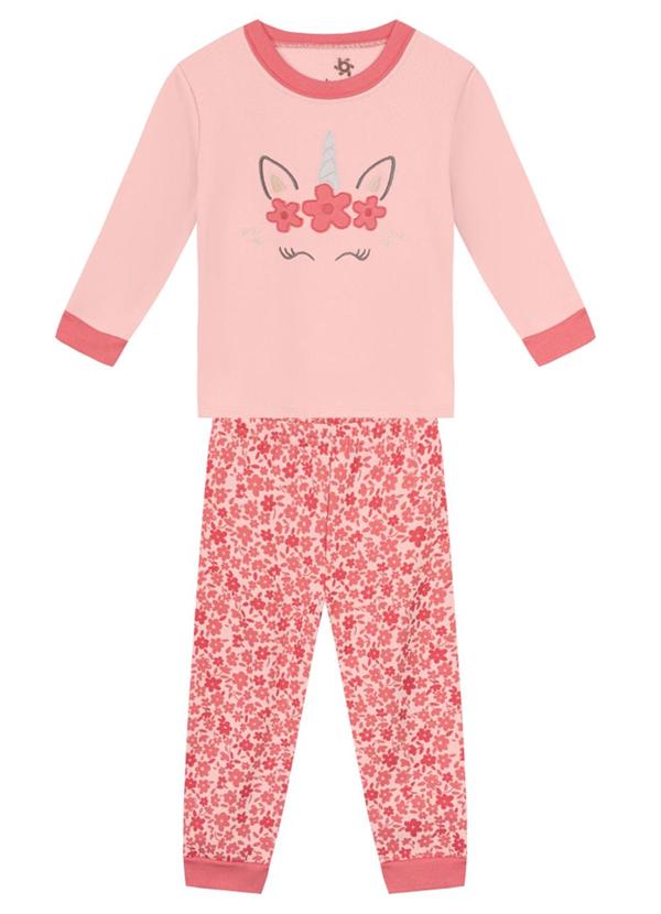 Brandili - Conjunto Infantil Menina de Unicórnio Rosa