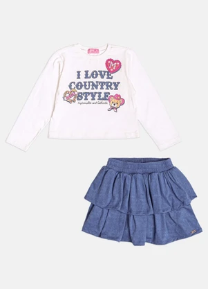 Momi - Conjunto Infantil Menina de Ursinha com Babados - MOMI