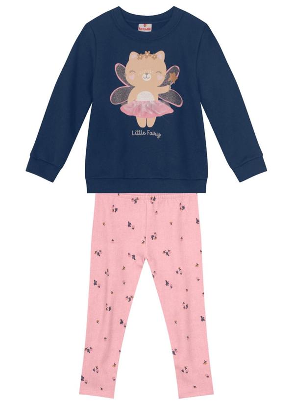 Brandili - Conjunto Infantil Menina de Ursinho Azul