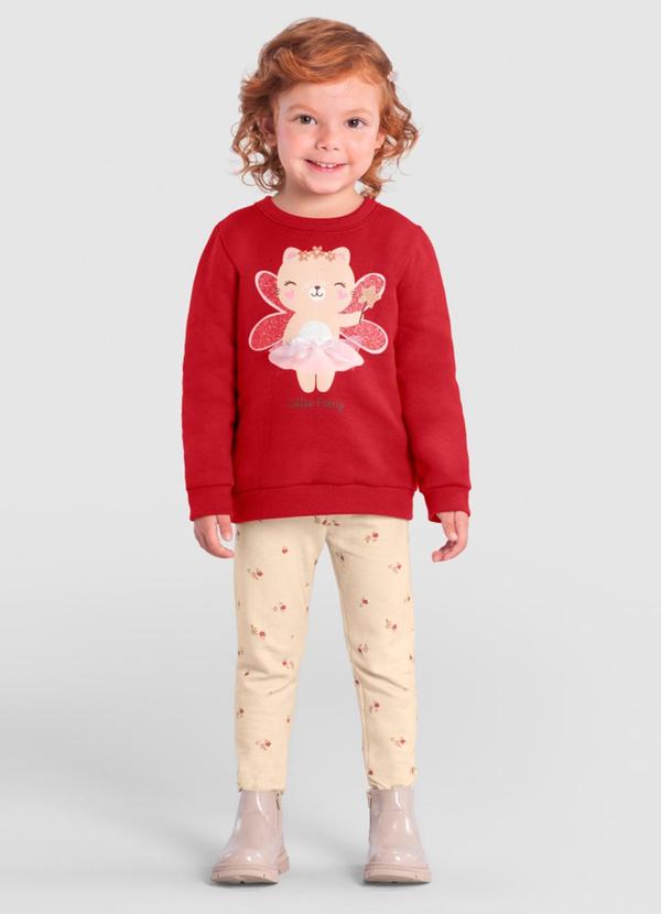 Brandili - Conjunto Infantil Menina de Ursinho Bordô
