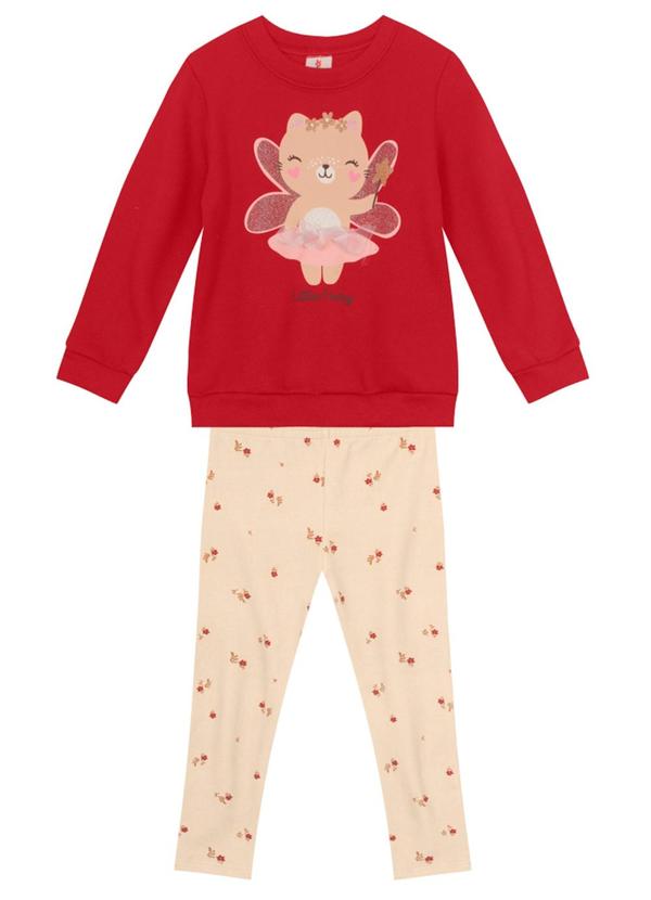 Brandili - Conjunto Infantil Menina de Ursinho Bordô 2