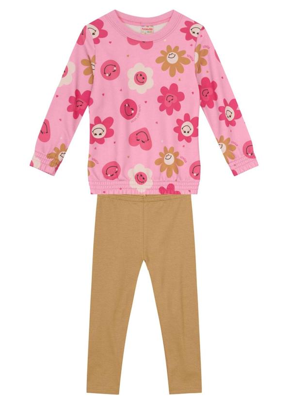 Brandili - Conjunto Infantil Menina de FlorRosa