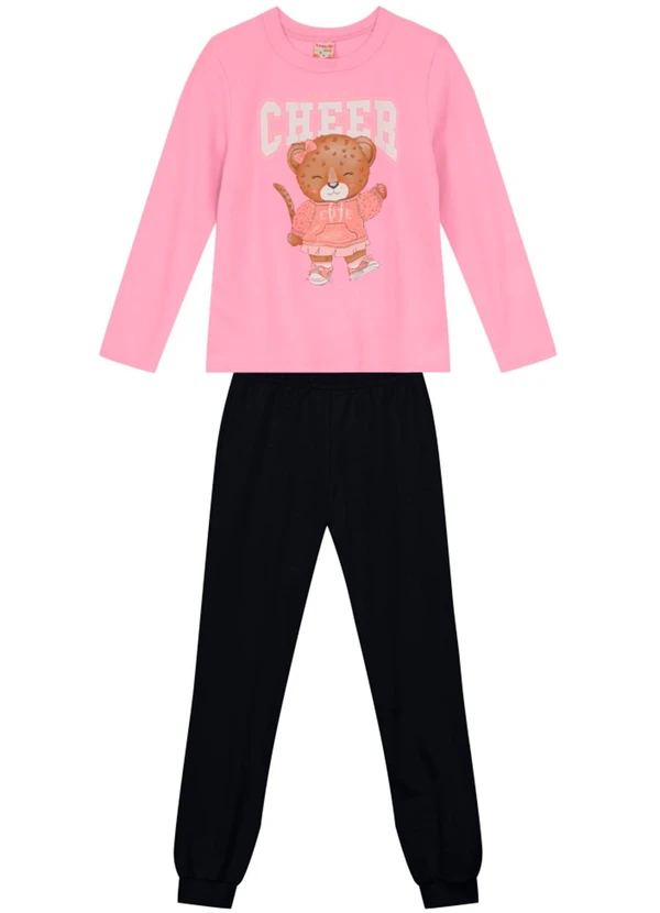 Brandili - Conjunto Infantil Menina de UrsinhoRosa