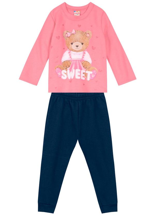 Brandili - Conjunto Infantil Menina de Ursinho Rosa