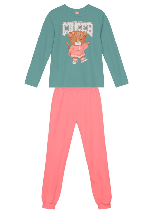 Brandili - Conjunto Infantil Menina de UrsinhoVerde