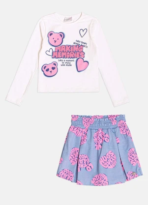 Momi - Conjunto Infantil Menina de Ursinhos com Strass - MOMI