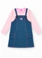 Abrange - Conjunto Infantil Menina Denim Listrado Azul - variação: Azul