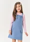 Abrange - Conjunto Infantil Menina Denim Listrado Azul - variação: Azul