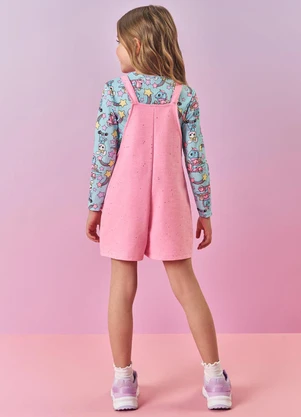 Abrange - Conjunto Infantil Menina Dinossauro Glitter Rosa - ABRANGE