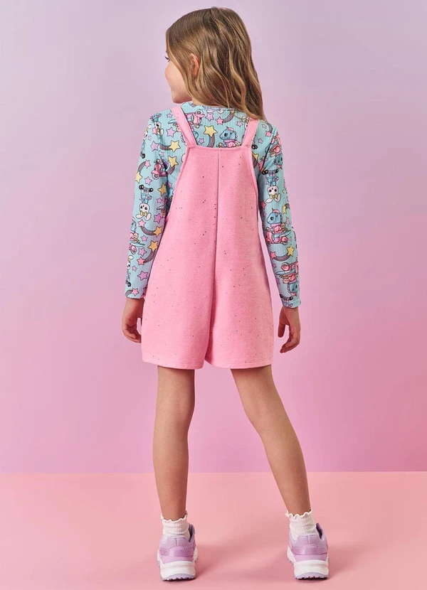 Abrange - Conjunto Infantil Menina Dinossauro Glitter Rosa 2