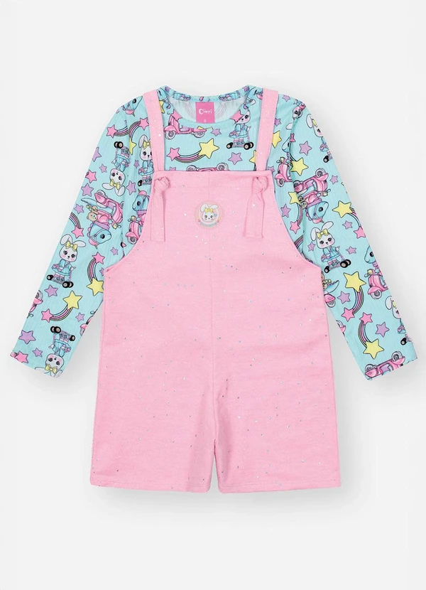 Abrange - Conjunto Infantil Menina Dinossauro Glitter Rosa 3