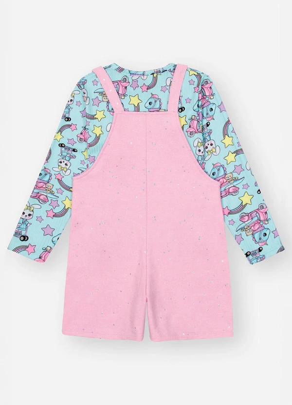 Abrange - Conjunto Infantil Menina Dinossauro Glitter Rosa 4