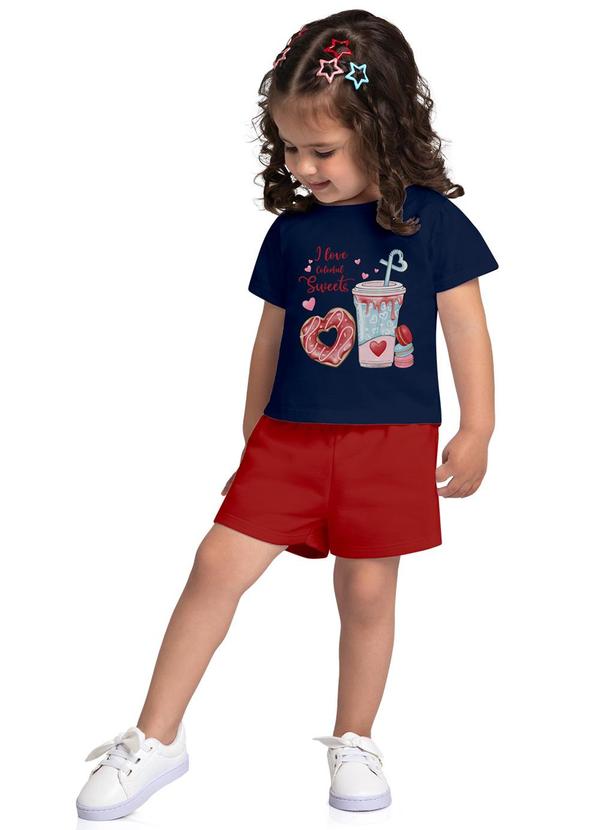 Kyly - Conjunto Infantil Menina Doces Azul Marinho