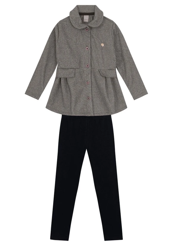 Brandili Mundi - Conjunto Infantil Menina Elegante Cinza 2