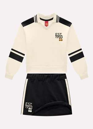 Kyly - Conjunto Infantil Menina em Algodão Bege - KYLY