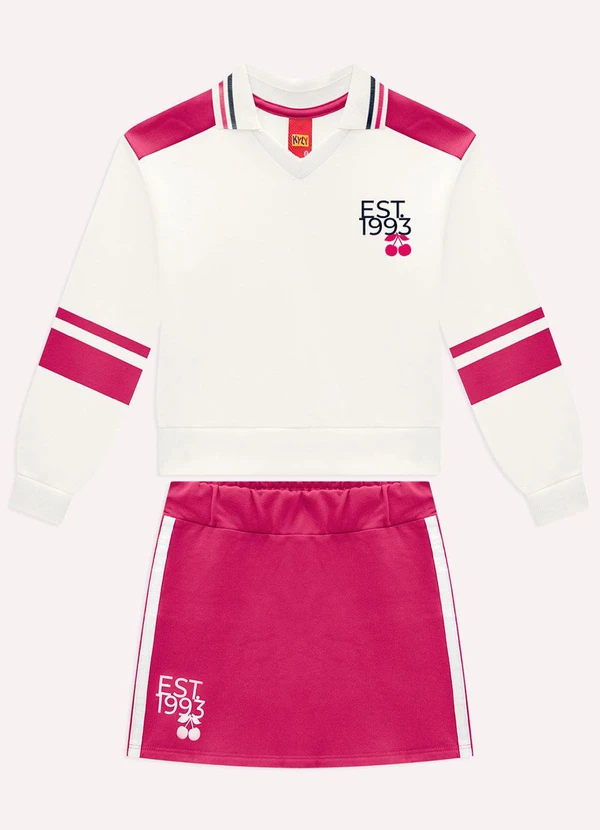 Kyly - Conjunto Infantil Menina em Algodão Branco