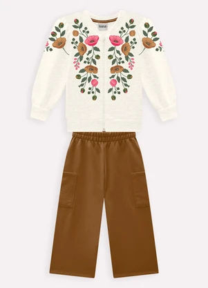 Nanai - Conjunto Infantil Menina em Algodão Cinza - NANAI