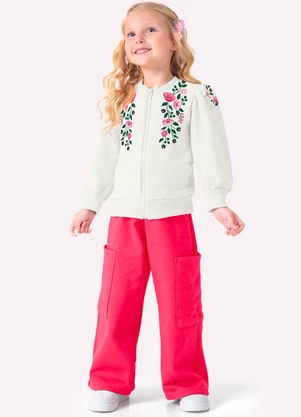 Nanai - Conjunto Infantil Menina em Algodão Off White - NANAI