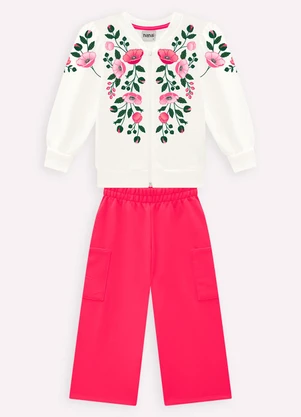 Nanai - Conjunto Infantil Menina em Algodão Off White - NANAI