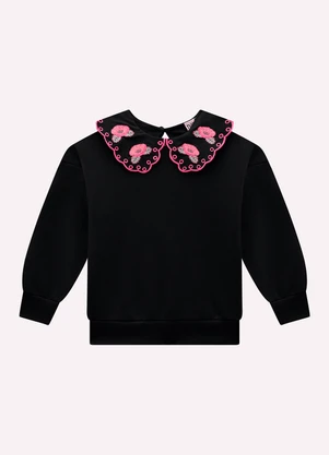 Nanai - Conjunto Infantil Menina em Algodão Preto - NANAI