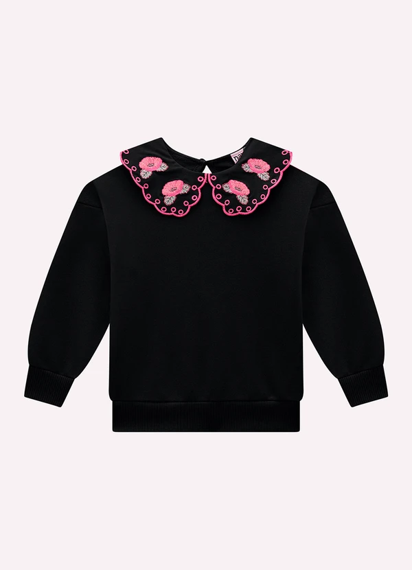 Nanai - Conjunto Infantil Menina em Algodão Preto 2