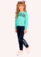 Kyly - Conjunto Infantil Menina em Algodão Verde - variação: Verde