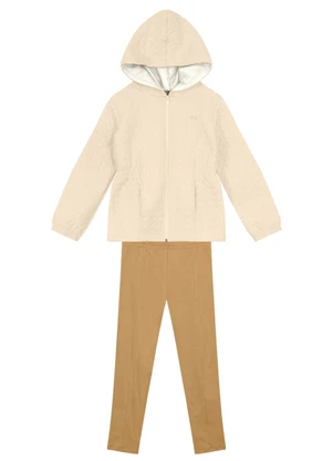 Brandili Mundi - Conjunto Infantil Menina em Cotton Bege - BRANDILI MUNDI