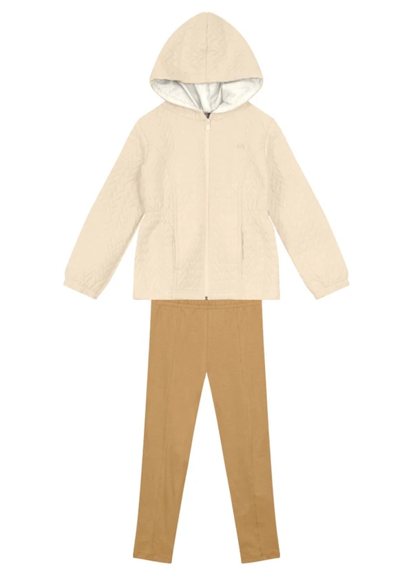 Brandili Mundi - Conjunto Infantil Menina em Cotton Bege