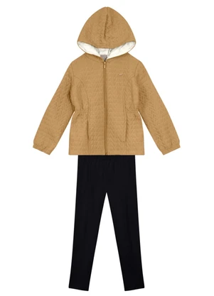 Brandili Mundi - Conjunto Infantil Menina em Cotton Marrom - BRANDILI MUNDI