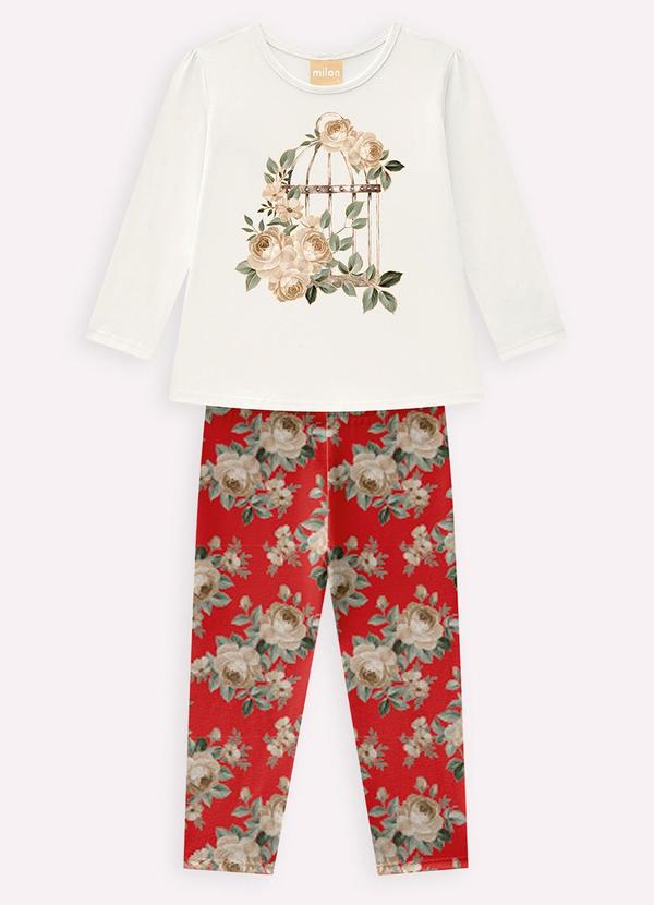 Milon - Conjunto Infantil Menina em Cotton Off White