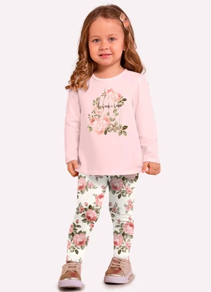 Milon - Conjunto Infantil Menina em Cotton  Rosa - MILON