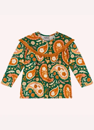Nanai - Conjunto Infantil Menina em Cotton Verde - NANAI