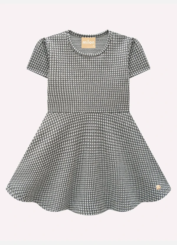 Milon - Conjunto Infantil Menina em Jacquard Preto 4