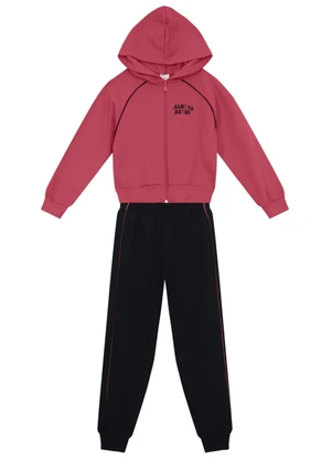 Brandili - Conjunto Infantil Menina em Moletinho Vermelho - BRANDILI
